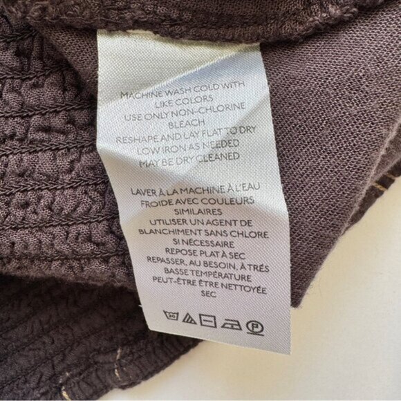 🍄 50% OFF - Free People Corset Top Brown Espresso Bean Striped Shirt Blouse - Picture 15 of 15